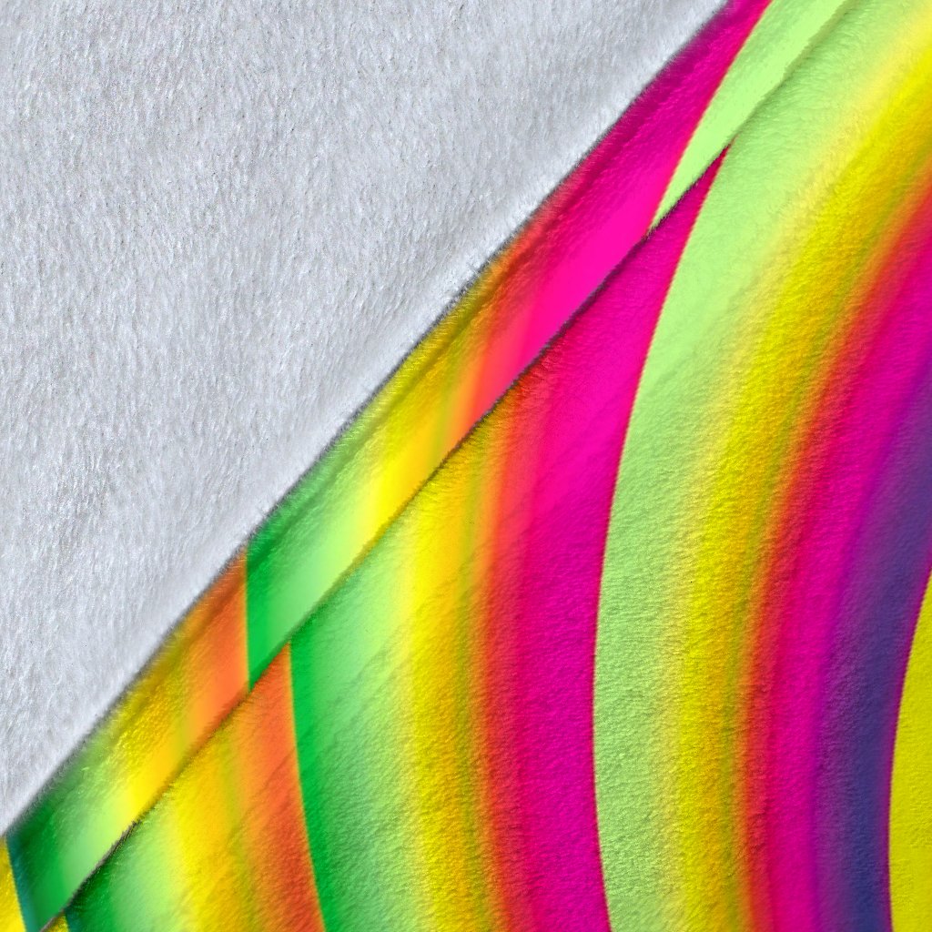 Vortex Twist Swirl Rainbow Design Fleece Blanket