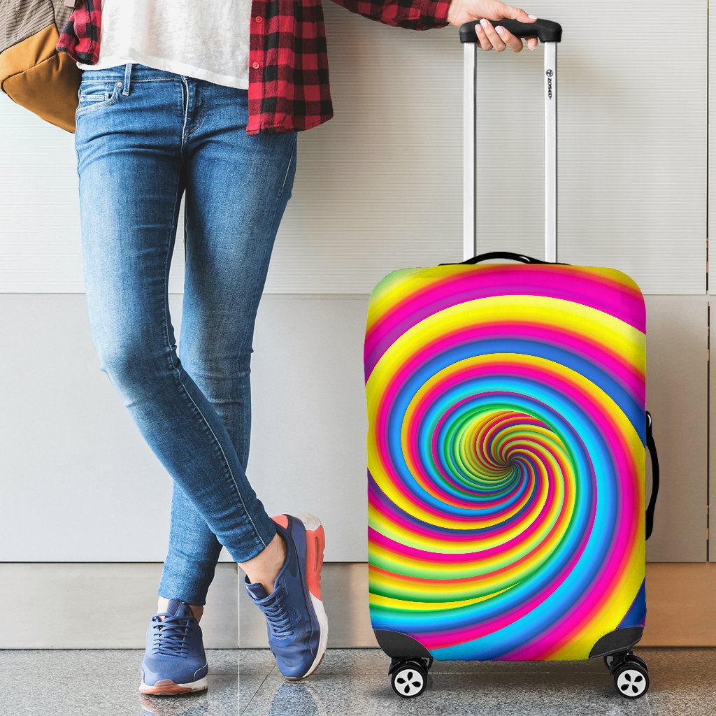 Vortex Twist Swirl Rainbow Design Luggage Cover Protector