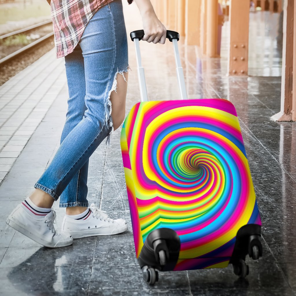 Vortex Twist Swirl Rainbow Design Luggage Cover Protector