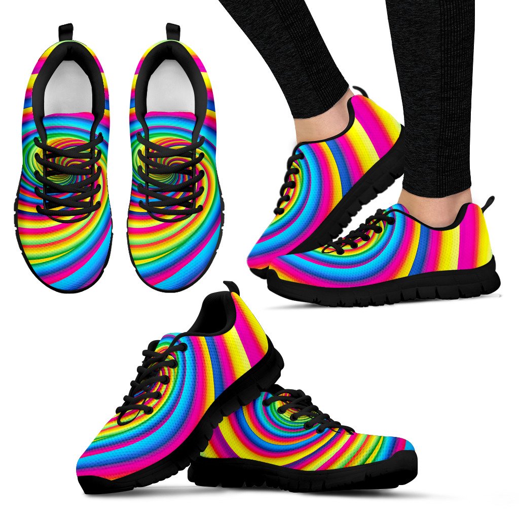 Vortex Twist Swirl Rainbow Design Women Sneakers Shoes
