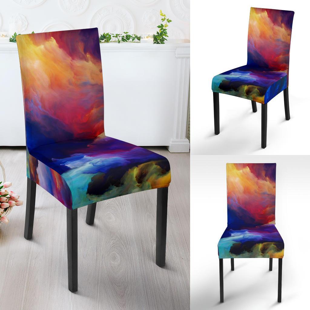 Vortex Twist Swirl Water Color Design Dining Chair Slipcover-JTAMIGO.COM