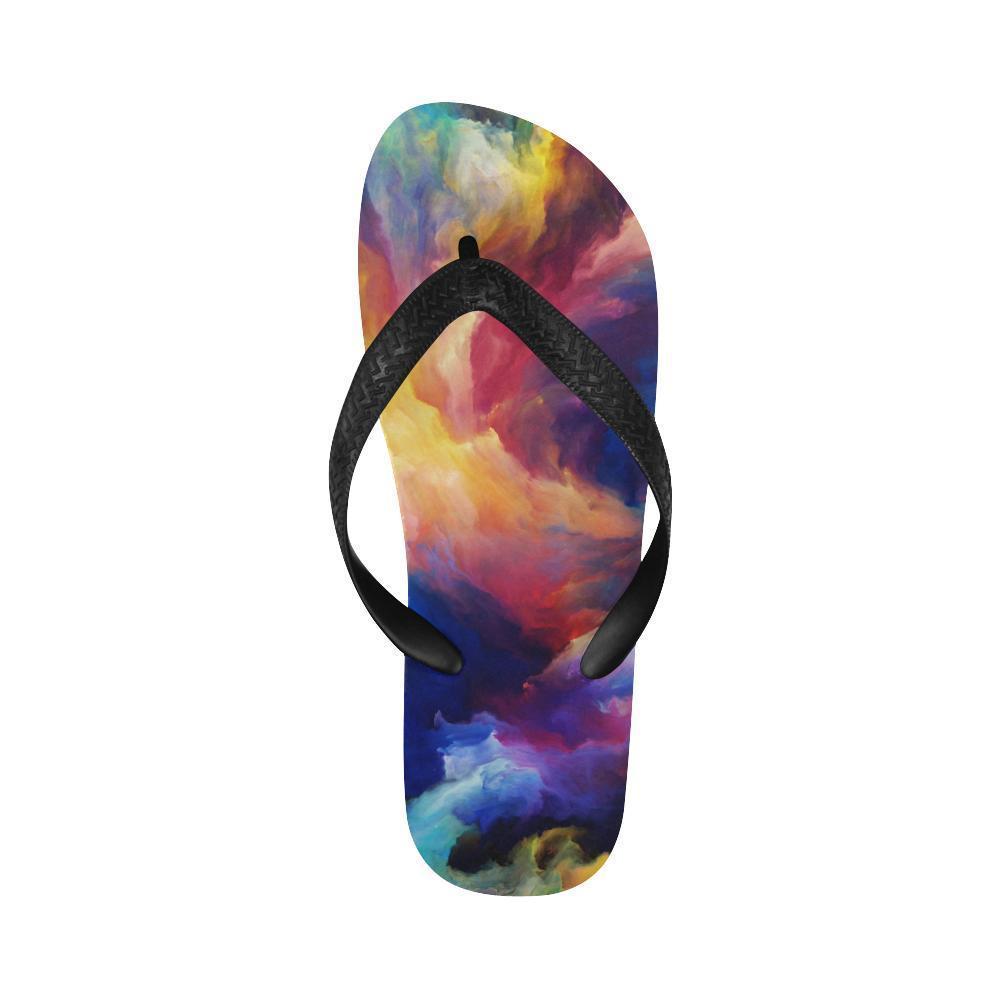 Vortex Twist Swirl Water Color Design Flip Flops-JTAMIGO.COM