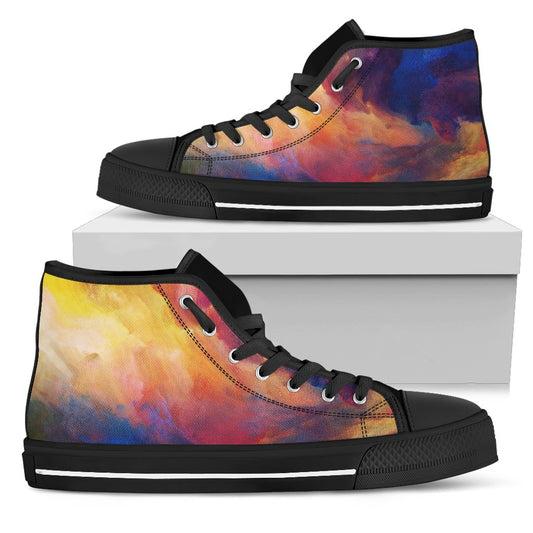 Vortex Twist Swirl Water Color Design Women High Top Shoes