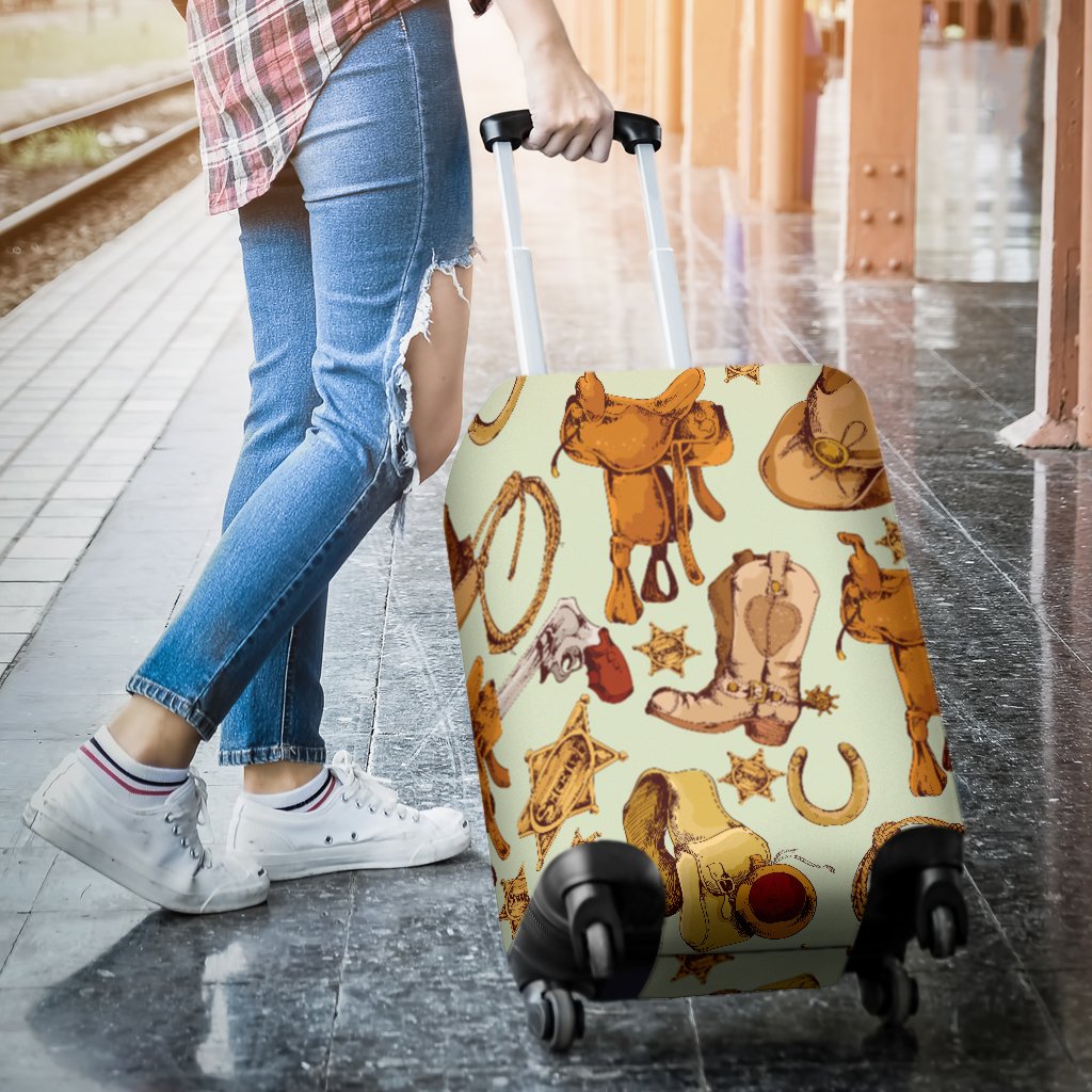 Western Cowboy Design Pattern Luggage Cover Protector