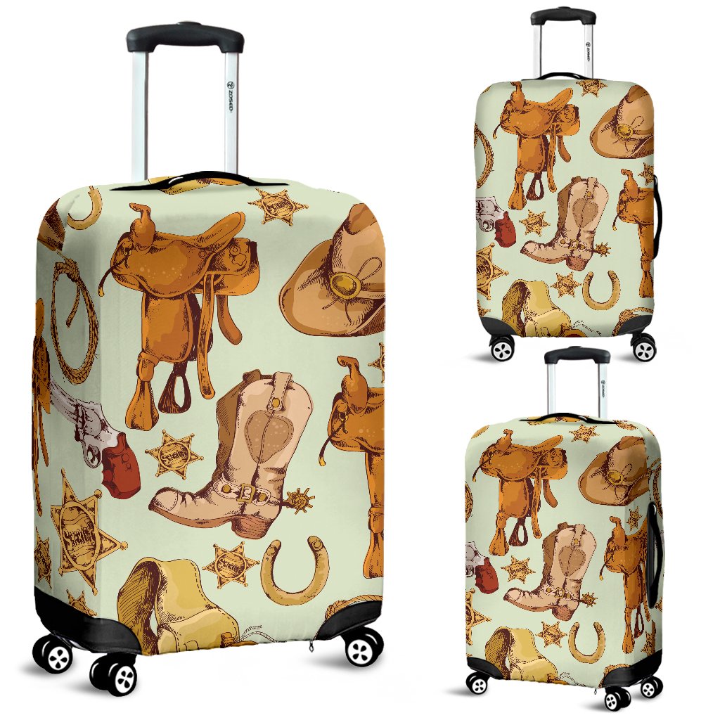 Western Cowboy Design Pattern Luggage Cover Protector