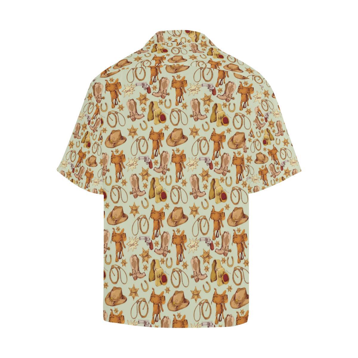 Western Cowboy Design Pattern Men Aloha Hawaiian Shirt