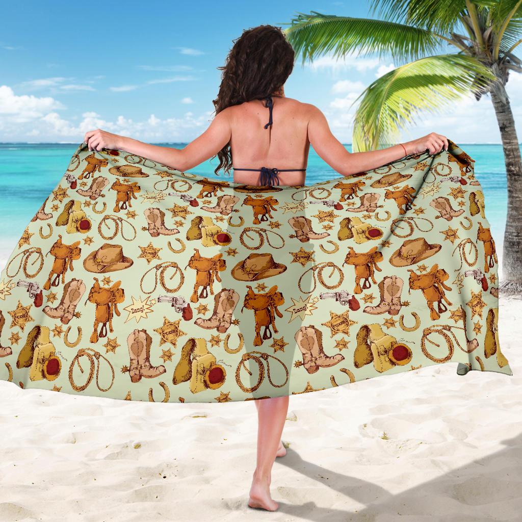 Western Cowboy Design Pattern Sarong Pareo Wrap