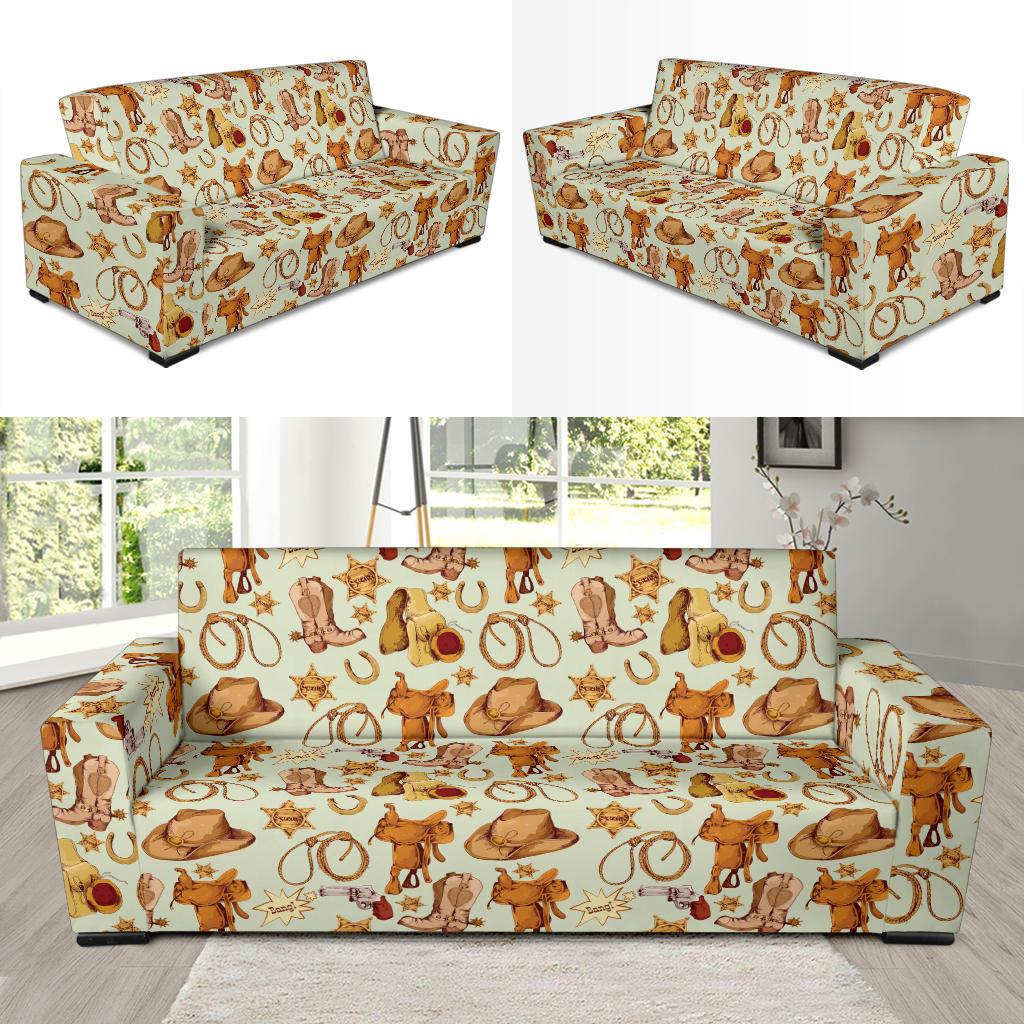 Western Cowboy Design Pattern Sofa Slipcover-JTAMIGO.COM