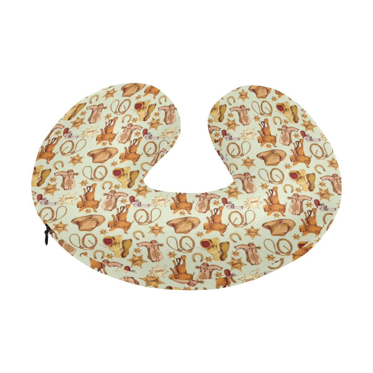 Western Cowboy Design Pattern U-Shaped Travel Neck Pillow-JTAMIGO.COM