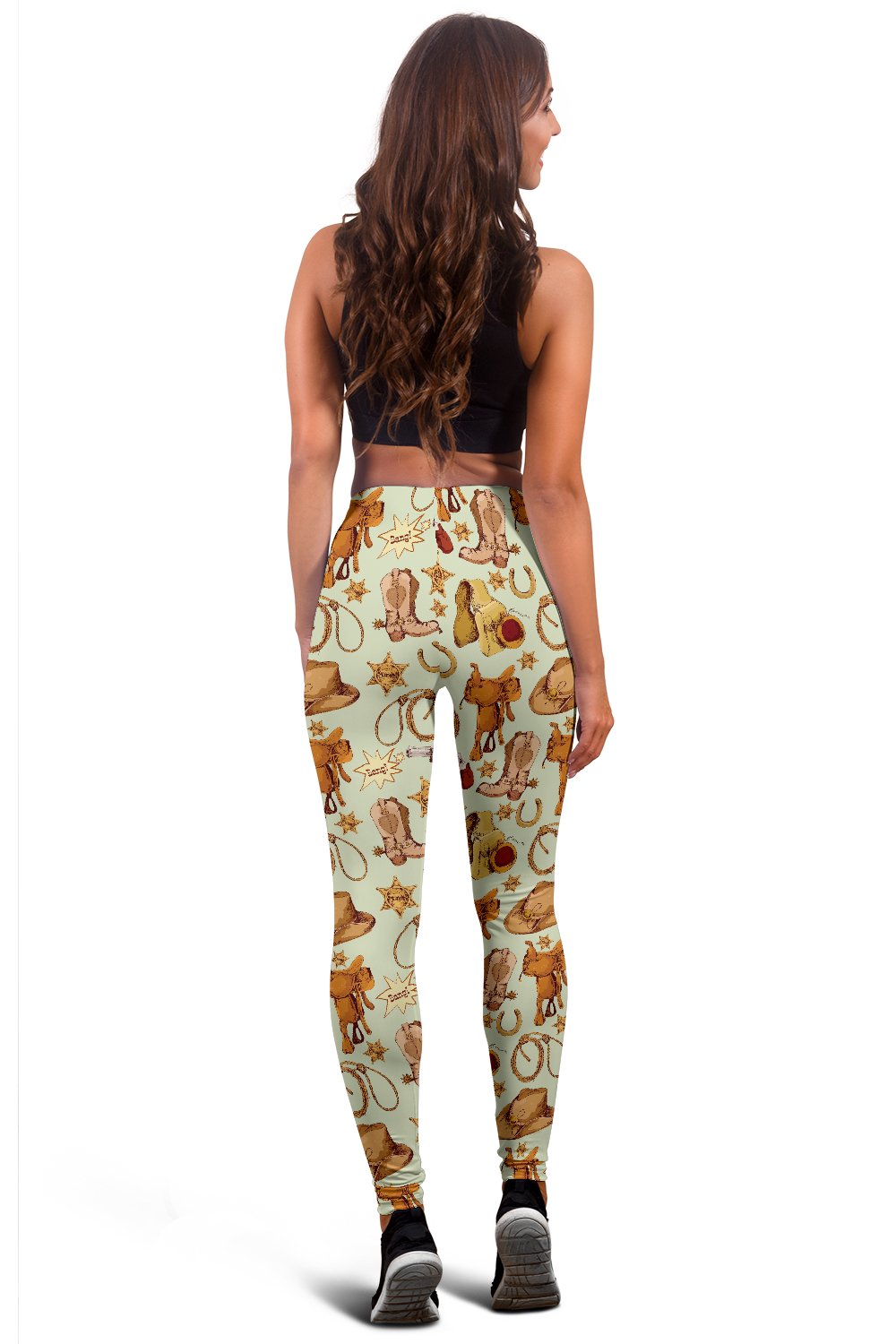 Western Cowboy Design Pattern Women Leggings