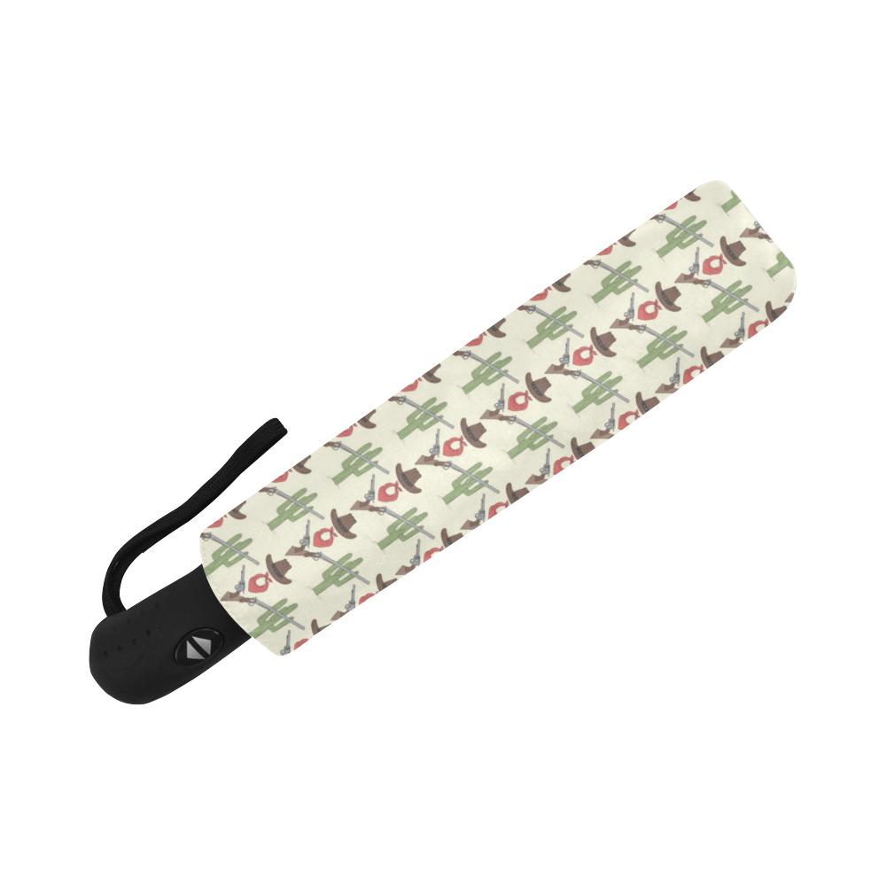 Western Cowboy Print Automatic Foldable Umbrella