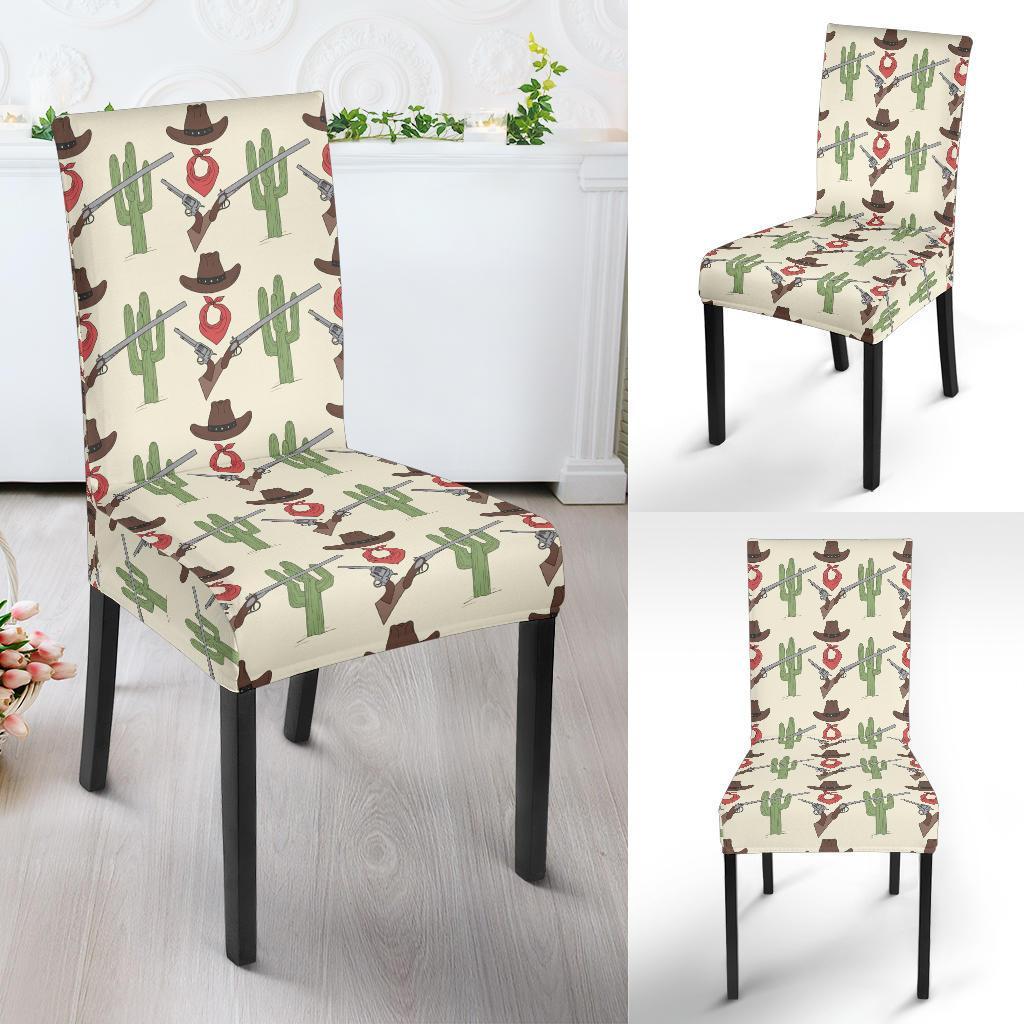 Western Cowboy Print Dining Chair Slipcover-JTAMIGO.COM