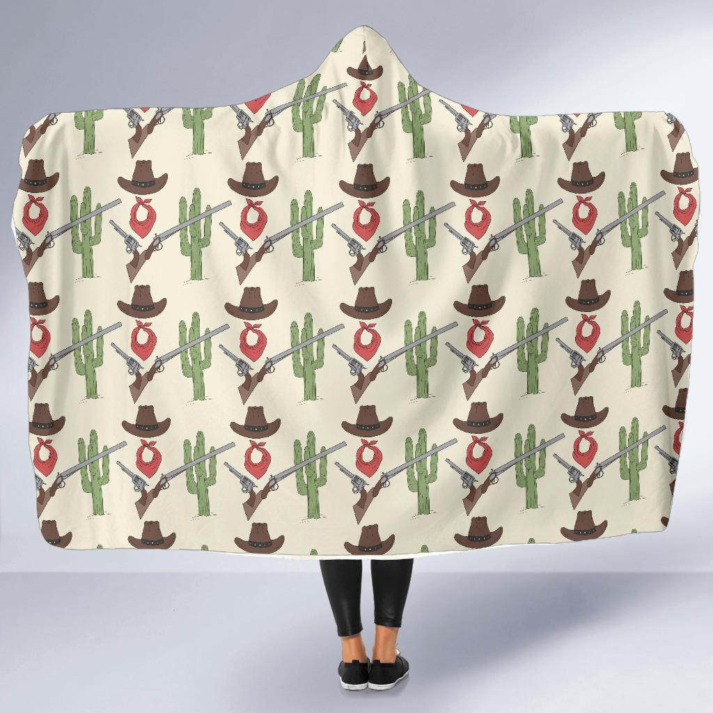 Western Cowboy Print Hooded Blanket-JTAMIGO.COM