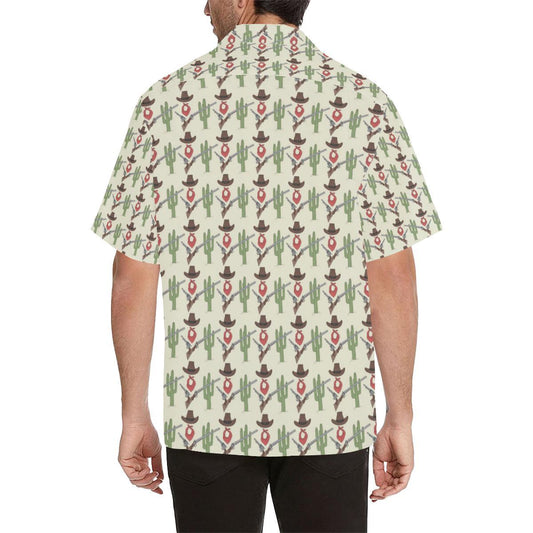 Western Cowboy Print Men Aloha Hawaiian Shirt