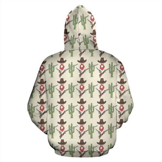 Western Cowboy Print Pullover Hoodie