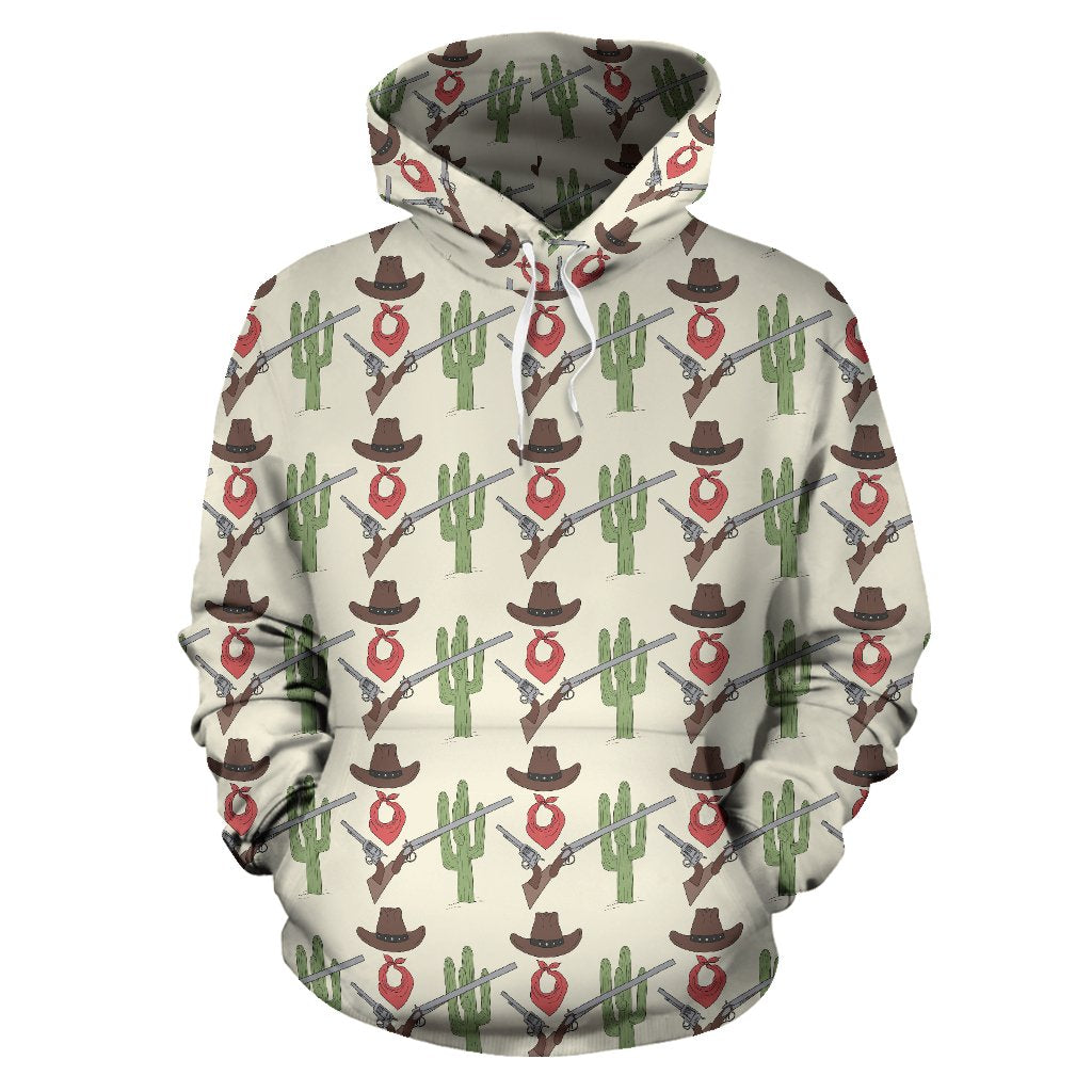 Western Cowboy Print Pullover Hoodie