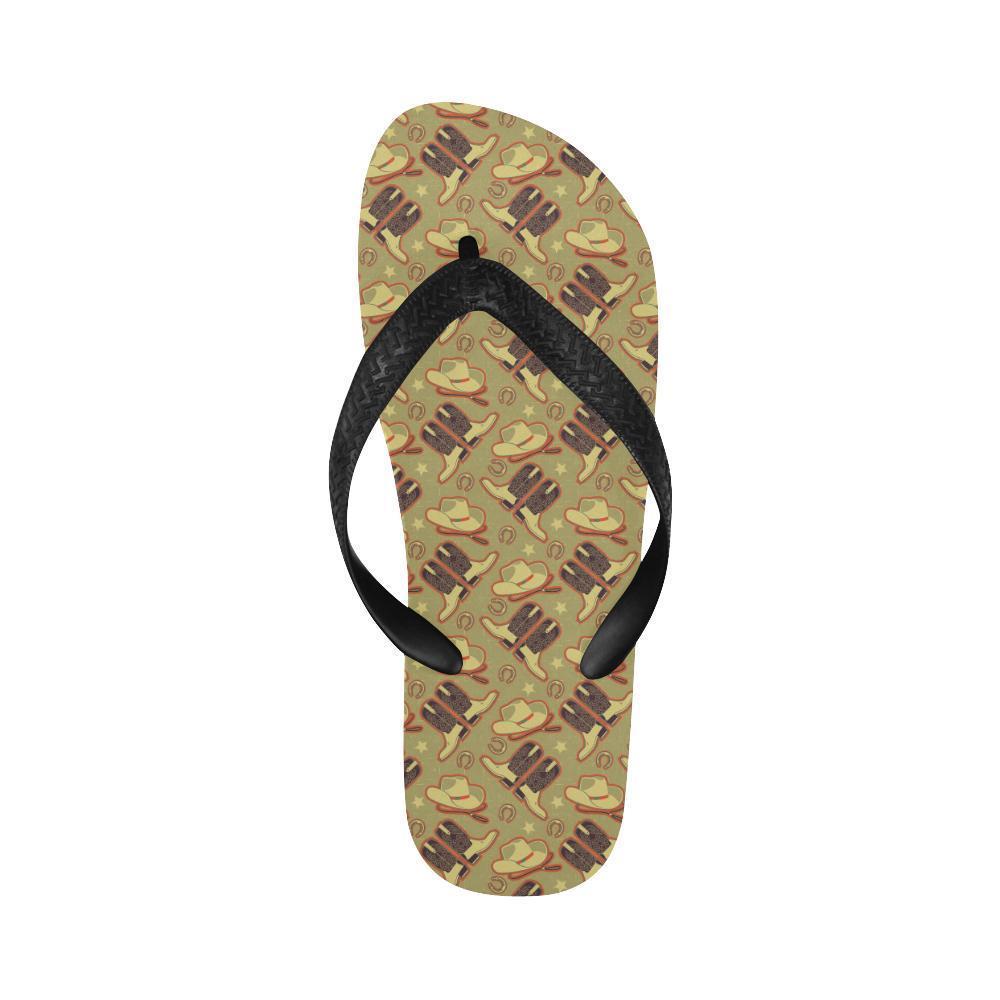 Western Cowboy Themed Flip Flops-JTAMIGO.COM