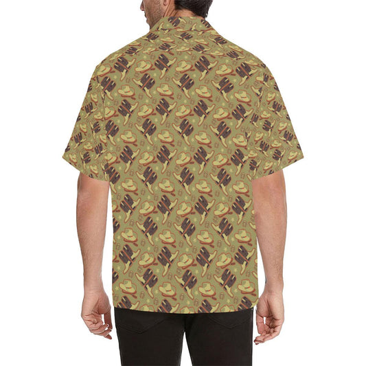 Western Cowboy Themed Men Aloha Hawaiian Shirt
