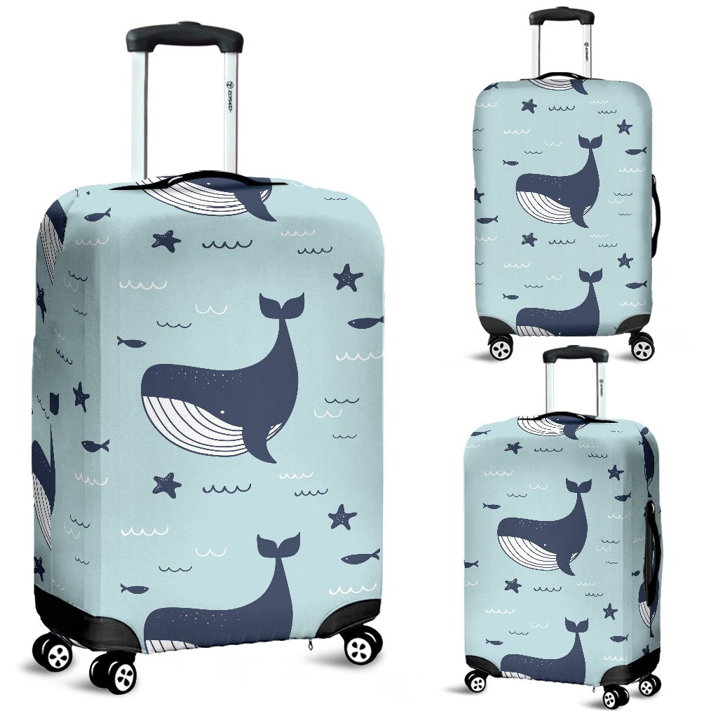 Whale Cute Design Themed Print Luggage Cover Protector