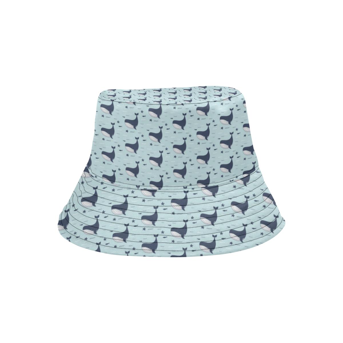 Whale Cute Design Themed Print Unisex Bucket Hat
