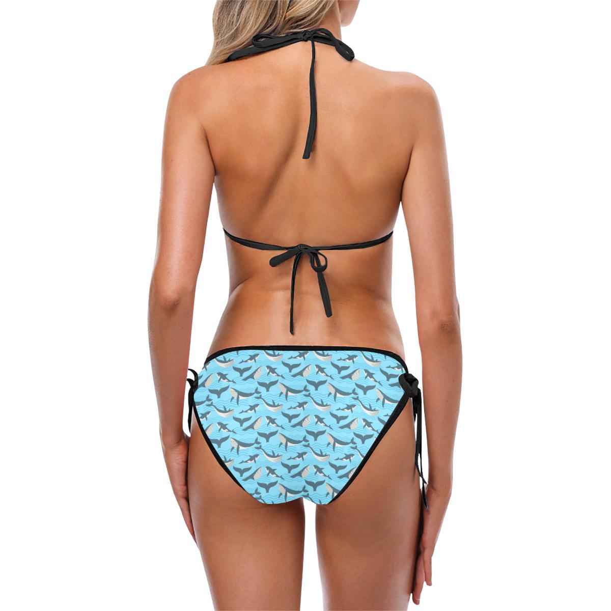 Whale Pattern Design Themed Print Bikini Swimsuit-JTAMIGO.COM