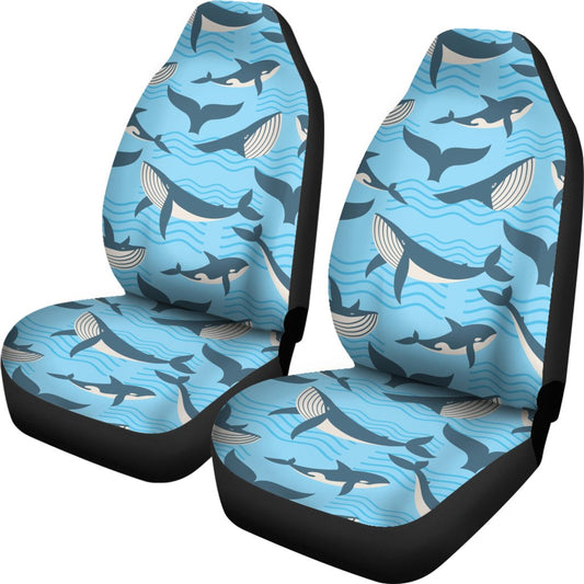 Whale Pattern Design Themed Print Universal Fit Car Seat Covers