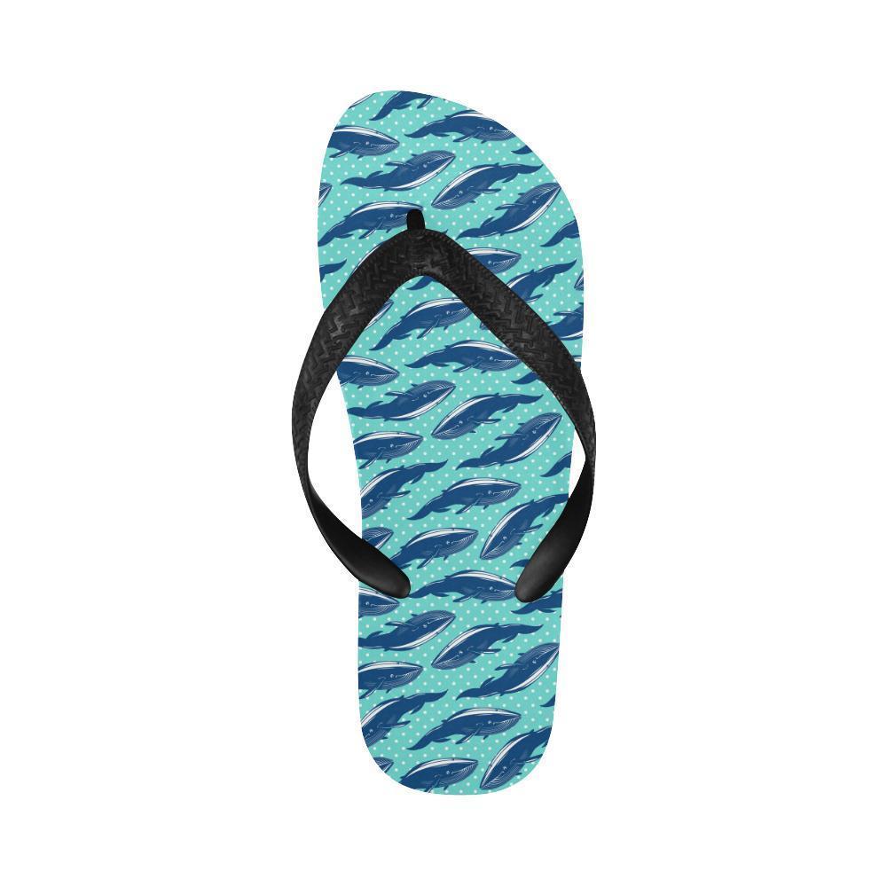 Whale Polka Dot Design Themed Print Flip Flops-JTAMIGO.COM