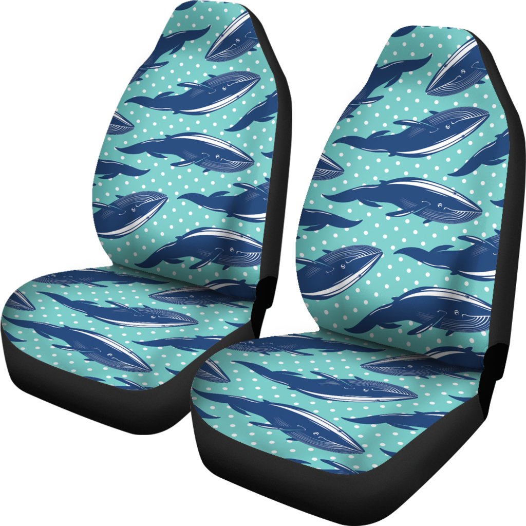 Whale Polka Dot Design Themed Print Universal Fit Car Seat Covers