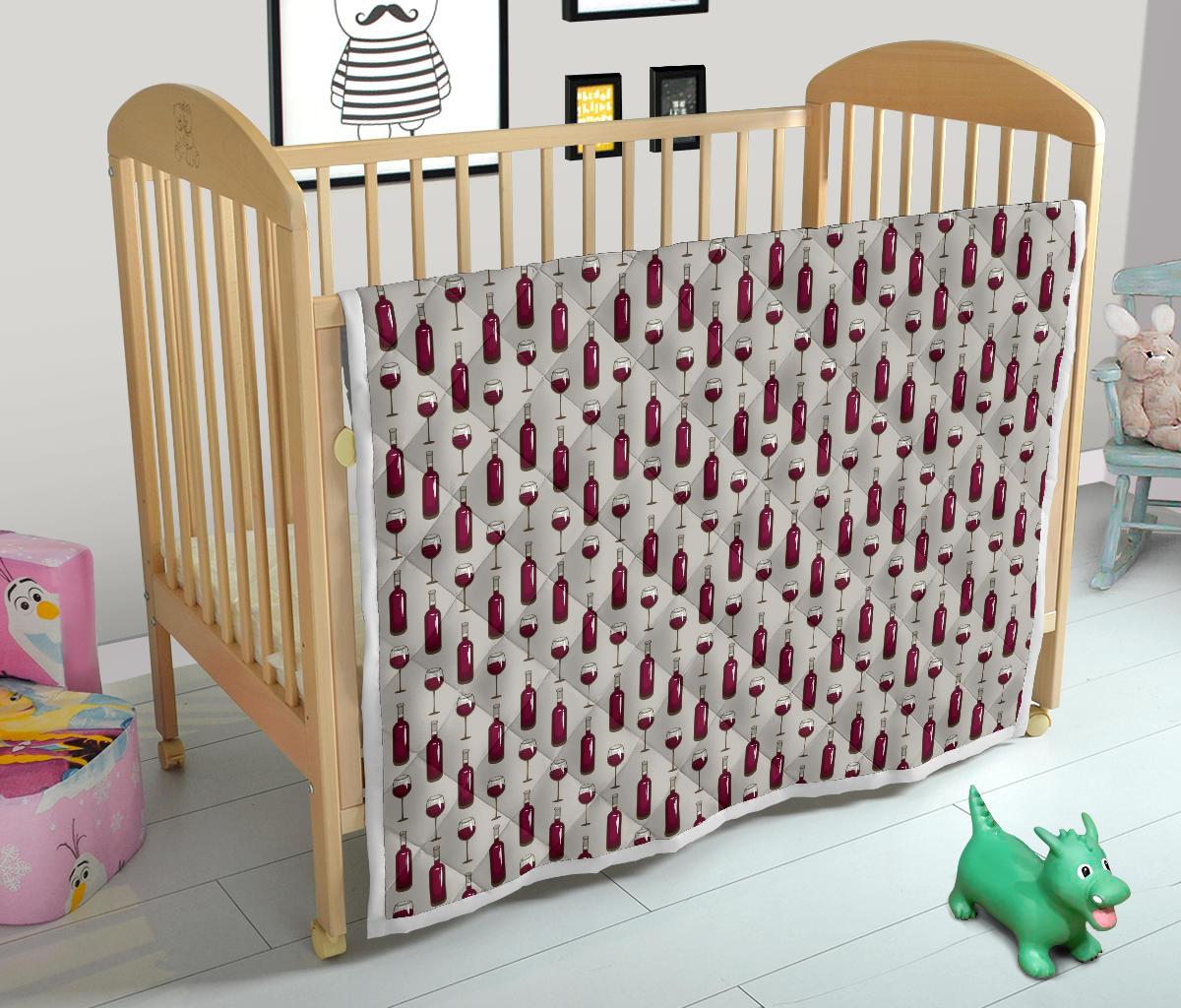 Wine Bottle Pattern Print Premium Quilt-JTAMIGO.COM