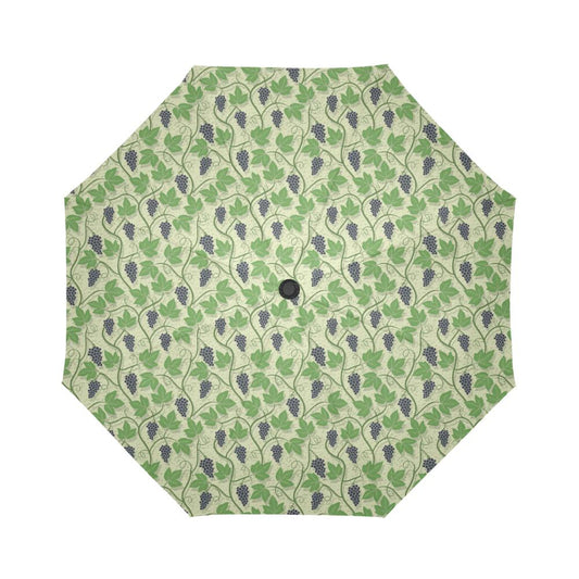 Wine Grape Thmed Print Automatic Foldable Umbrella