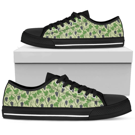 Wine Grape Thmed Print Women Low Top Shoes-JTAMIGO.COM