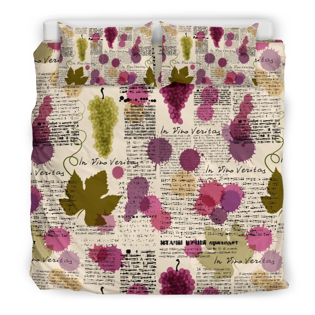 Wine Style Design Print Duvet Cover Bedding Set