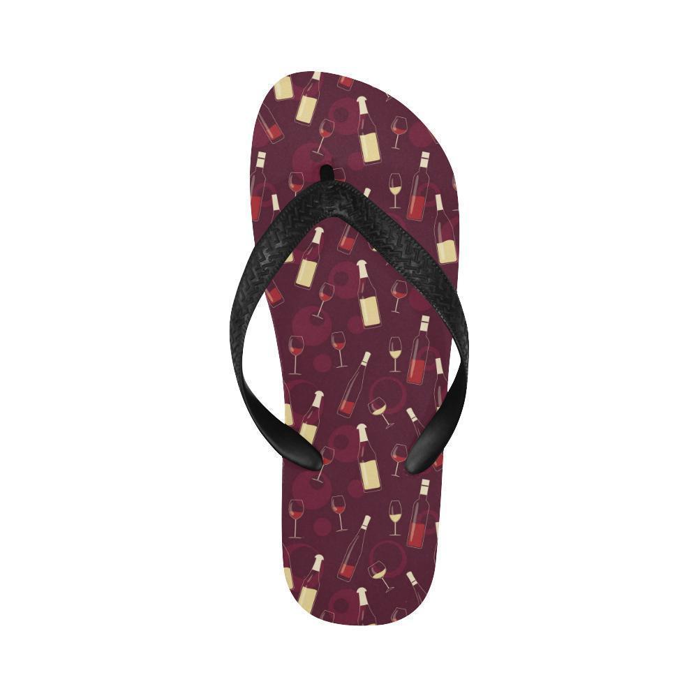 Wine Themed Pattern Print Flip Flops-JTAMIGO.COM