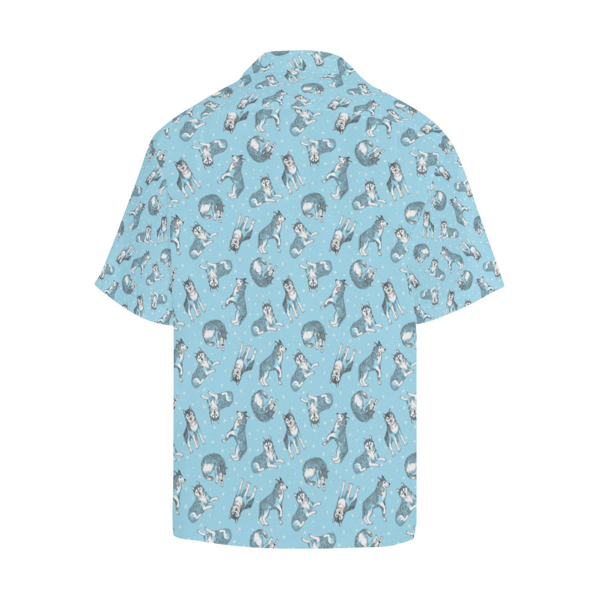Wolf Design Print Pattern Men Aloha Hawaiian Shirt