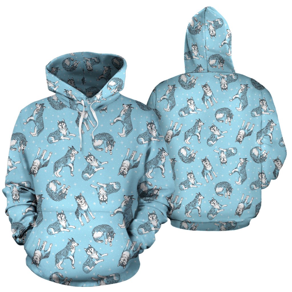 Wolf Design Print Pattern Pullover Hoodie