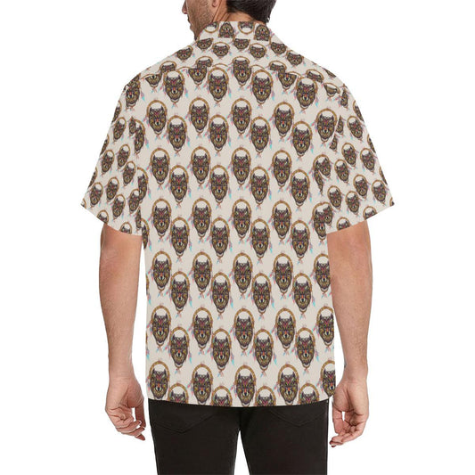 Wolf Tribal Dream Catcher Design Print Men Aloha Hawaiian Shirt