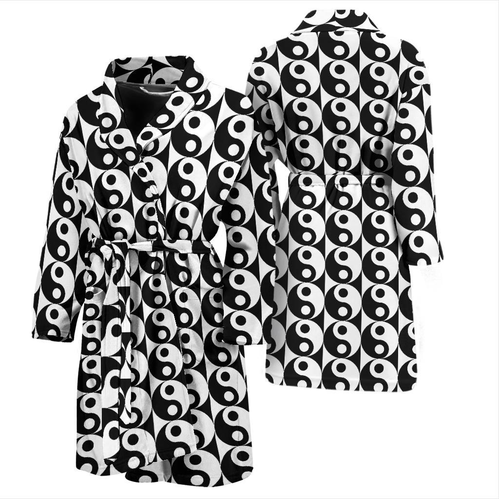 Yin Yang Classic Pattern Design Print Men Bath Robe-JTAMIGO.COM