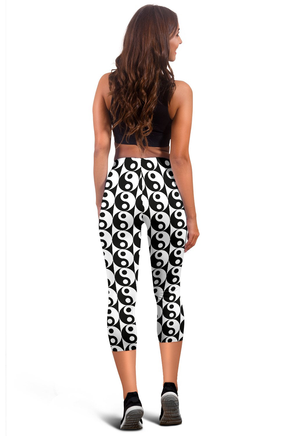 Yin Yang Classic Pattern Design Print Women Capris