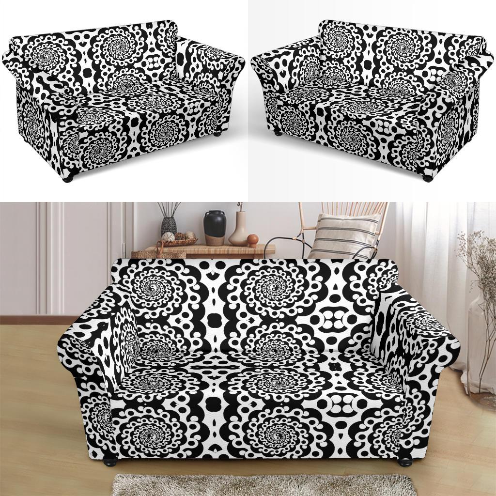 Yin Yang Spiral Design Print Loveseat Slipcover-JTAMIGO.COM