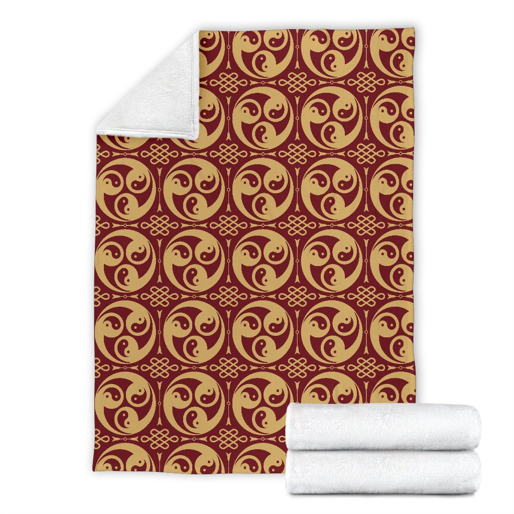 Yin Yang Style Pattern Design Print Fleece Blanket
