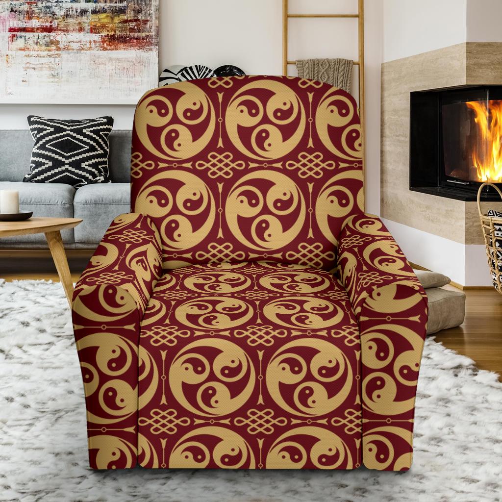 Yin Yang Style Pattern Design Print Single Sofa Slipcover -JTAMIGO.COM
