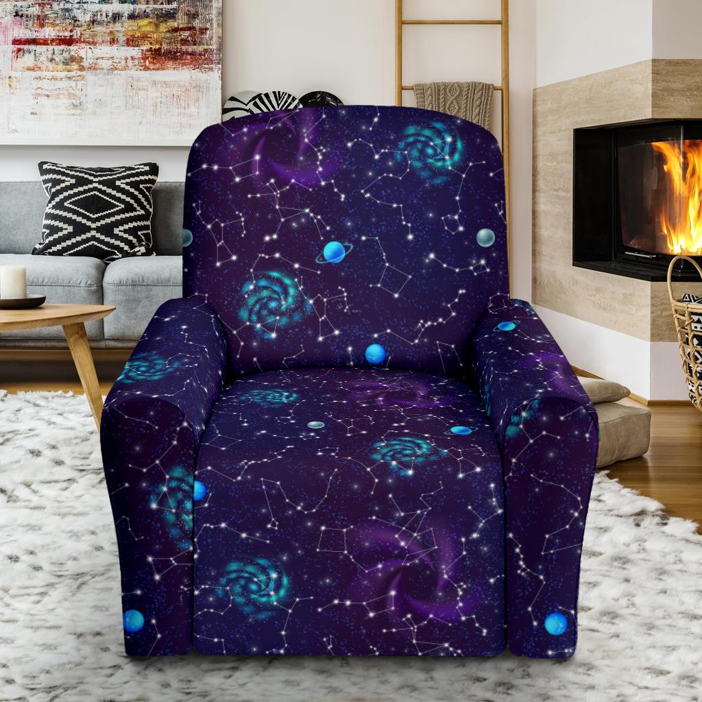 Zodiac Galaxy Design Print Single Sofa Slipcover -JTAMIGO.COM