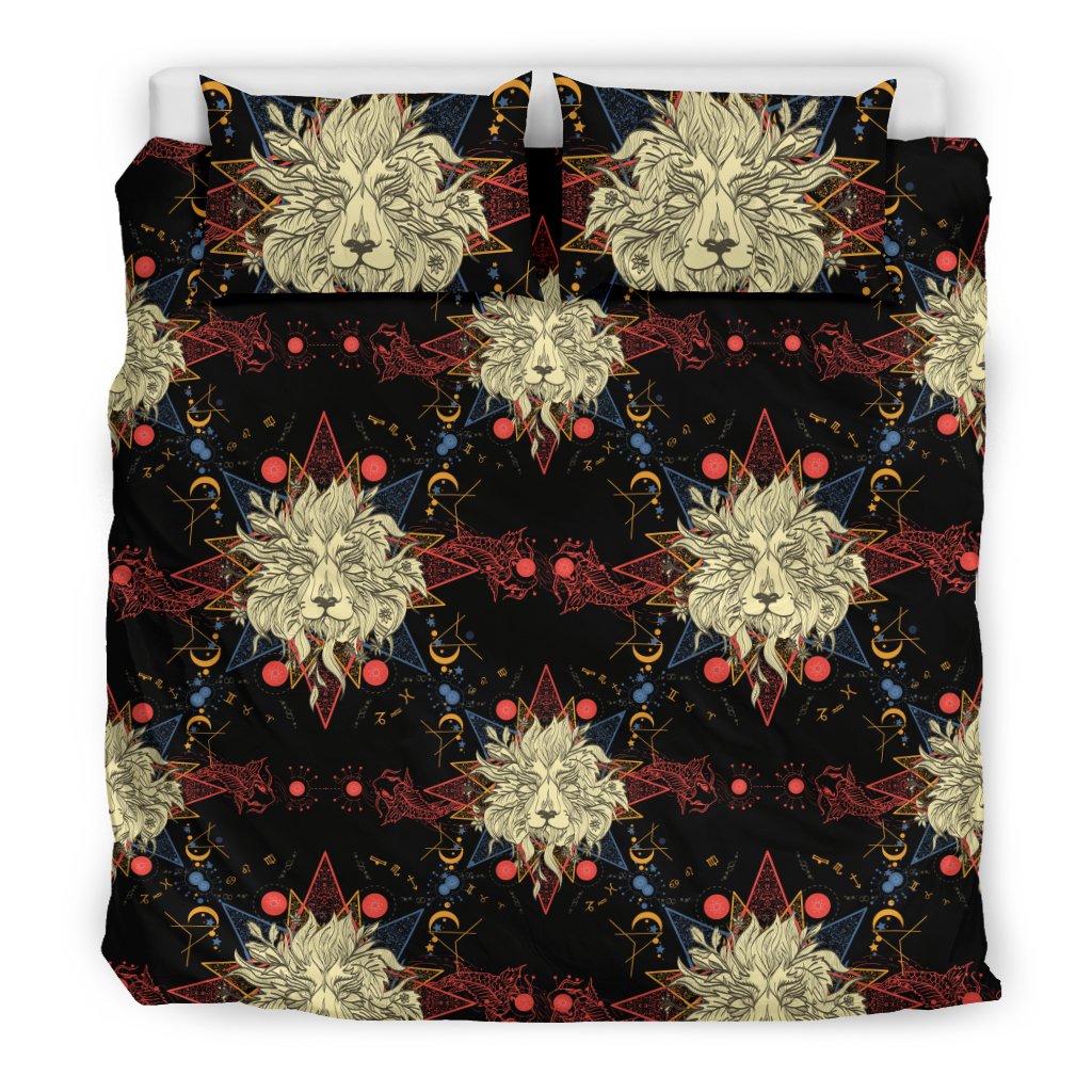 Zodiac Leo Pattern Design Print Duvet Cover Bedding Set
