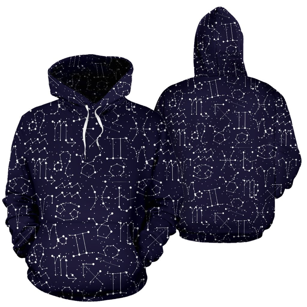 Zodiac Pattern Design Print Pullover Hoodie