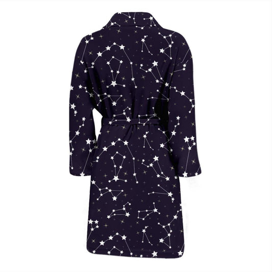 Zodiac Star Pattern Design Print Men Bath Robe-JTAMIGO.COM