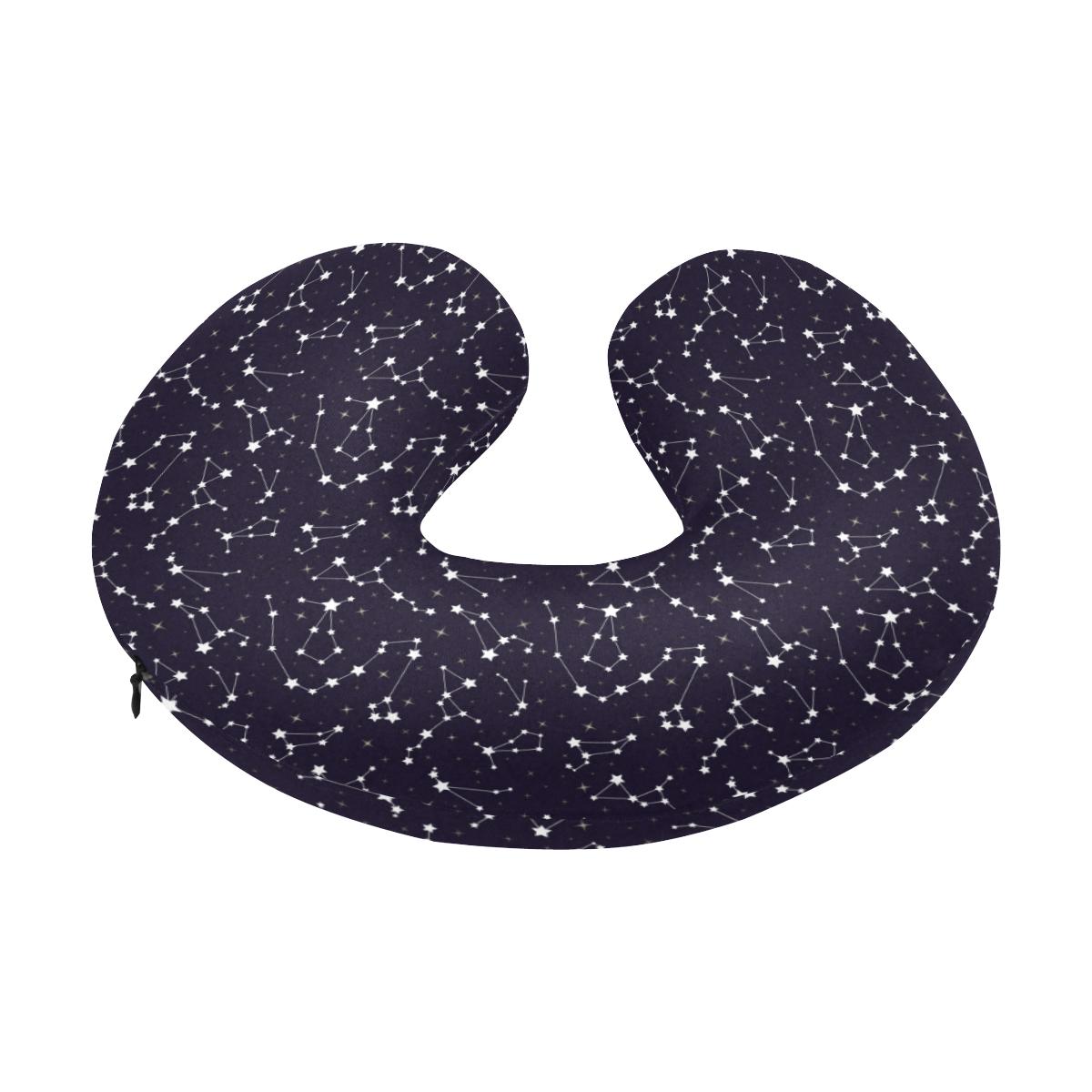 Zodiac Star Pattern Design Print U-Shaped Travel Neck Pillow-JTAMIGO.COM