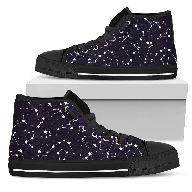 Zodiac Star Pattern Design Print Women High Top Shoes