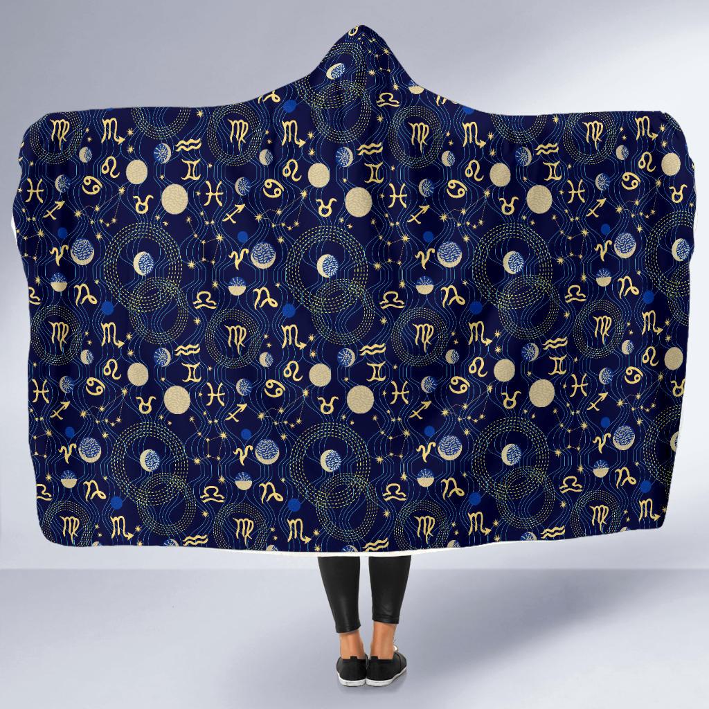 ZodiacThemed Design Print Hooded Blanket-JTAMIGO.COM
