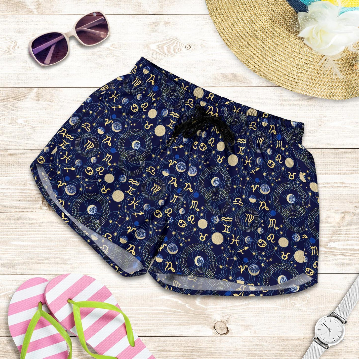 ZodiacThemed Design Print Women Shorts-JTAMIGO.COM