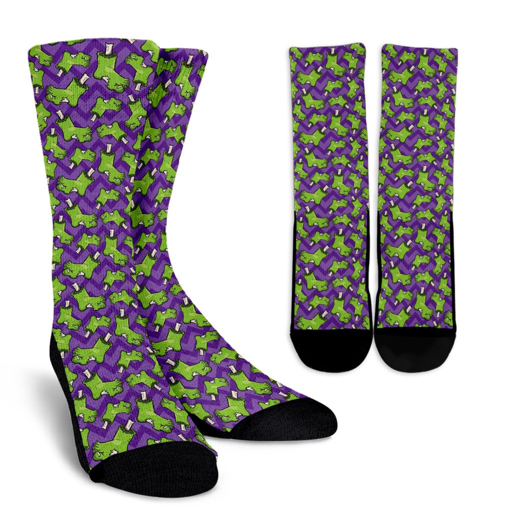 Zombie Foot Design Pattern Print Crew Socks